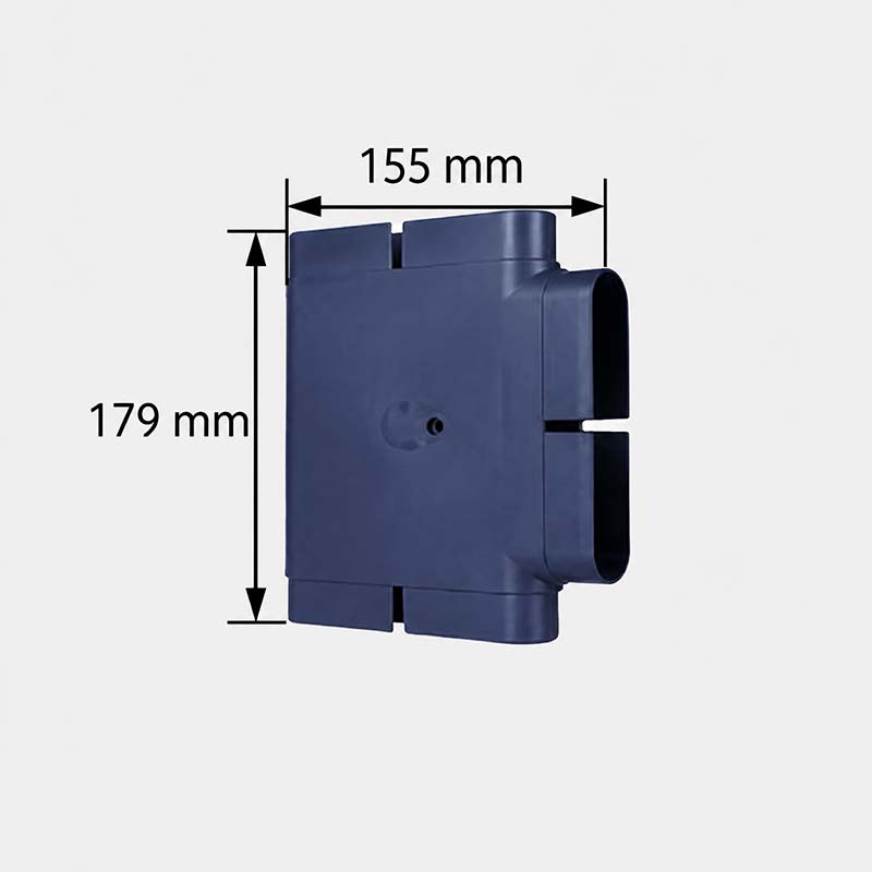 Прямоугольный равнопроходной тройник 132x30mm