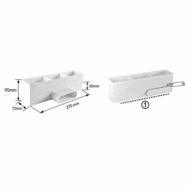 Универсальная напольная коробка с регулятором расхода воздуха 37x7.2x9cm