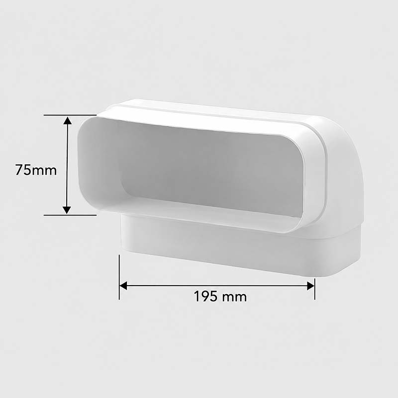 Потолочный настенный отвод 90° 195x75mm