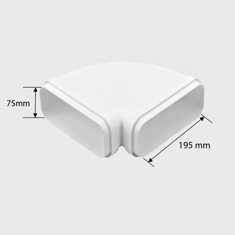 Потолочный горизонтальный отвод 90° 195x75mm