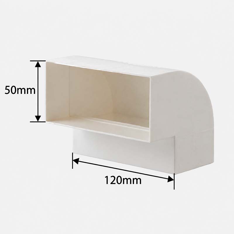 Прямоугольный настенный отвод 90° для потолочной подачи воздуха 120x50mm