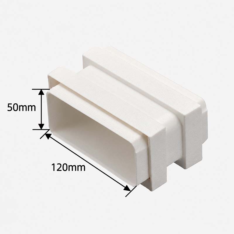 Прямоугольная прямая муфта приточного воздуховода 120x50mm