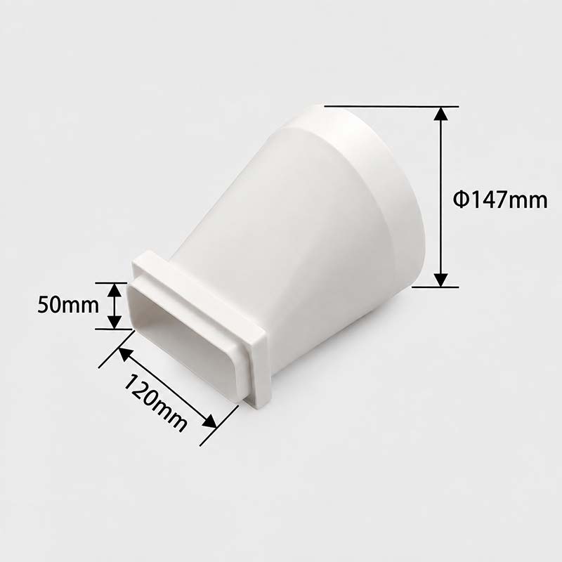 Прямой плоско- круглый переходник потолочной подачи воздуха Ф160 120x50mm